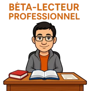 Le bêta-lecteur professionnel du Manuscrit Orphelin est assis à son bureau