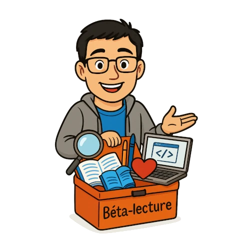 Avatar beta-lecteur professionnel méthodologies de bêta-lecture L'avatar du bêta-lecteur du Manuscrit Orphelin présente des outils pour respecter sa méthodologie de bêta-lecture