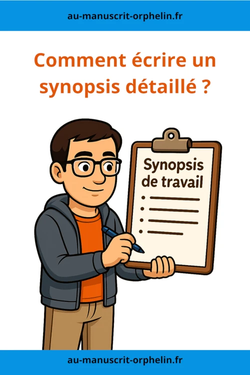 Le bêta-lecteur du Manuscrit Orphelin tiuent entre les mains une check-list dont le titre est le suivant : synopsis de travail