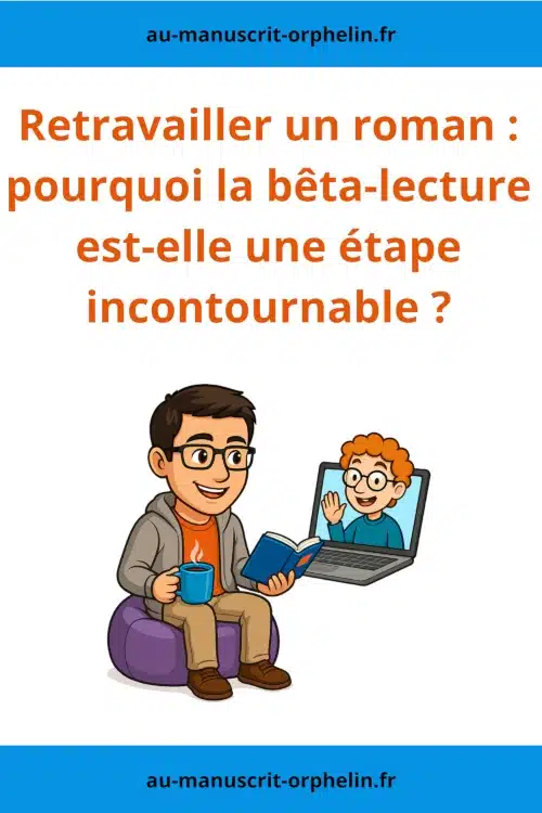 L'avatar du bêta-lecteur du Manuscrit Orphelin discute avec un auteur pour l'aider à améliorer son manuscrit.