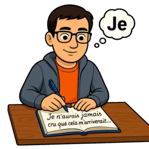 Le bêta-lecteur du Manuscrit Orphelin est en train d'écrire à la première personne sur son roman : "je n'aurais jamais cru que cela m'arriverait". Il dit "je".