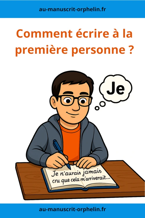 Le bêta-lecteur du Manuscrit Orphelin est en train d'écrire à la première personne sur son roman : "je n'aurais jamais cru que cela m'arriverait". Il dit "je".