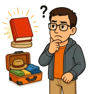 L'avatar du bêta-lecteur du Manuscrit Orphelin se trouve devant un dilemme. Soit commencer à écrire un livre, soit partir en voyage ou privilégier ses loisirs sur l'écriture.